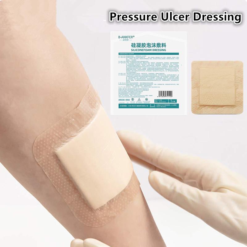 1 Pcs Foam Silicone Dressing With Border Adhesive Sterilized Waterproof Wound Dressing Plaster Bandage Home Travel First Aid