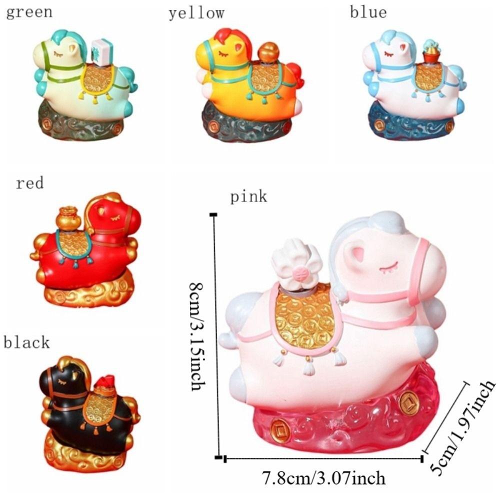 Rotatable Pony Ornament Kawaii Horse Mascot DIY Craft Zodiac Horse Figurines  Desktop Display