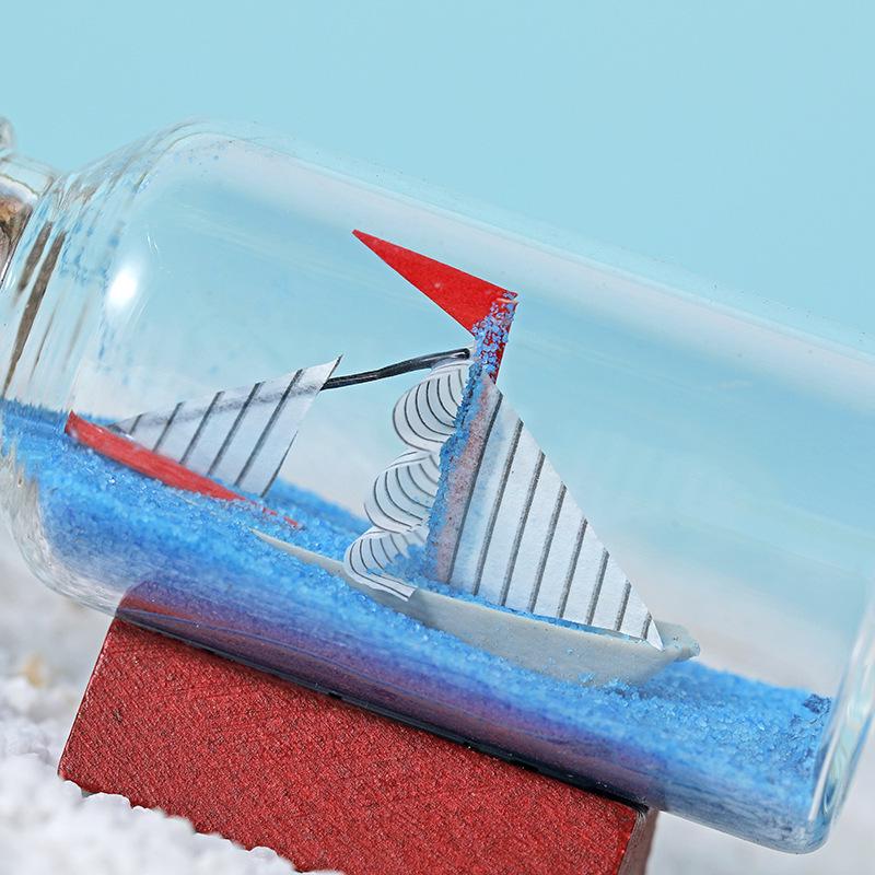 Sailboat Drift Bottle with Sea Sand: Creative Desktop Decoration and Gift