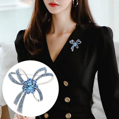Retro Geometric Shape Shining Rhinestones Inlay Brooch Lapel Shawl Pin Temperament Badge Fashion Accessories