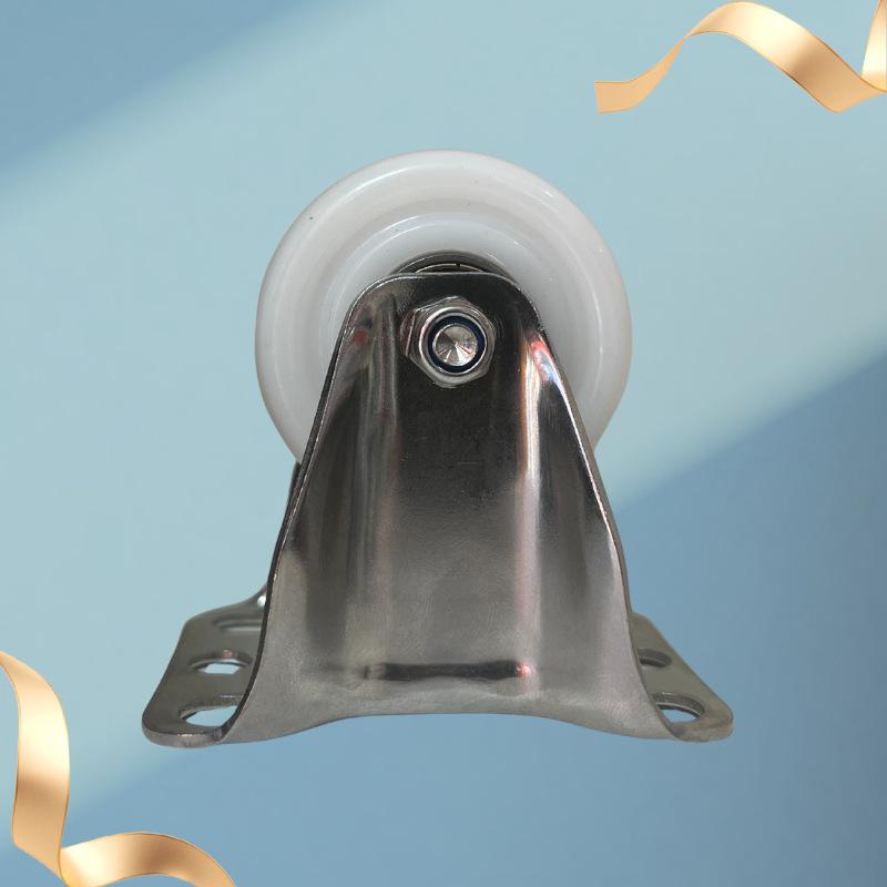 1,5/2palcová 304 Nerezová Ocel Nylonová Nábytková Kolečka s Brzdou, Tichá Otočná Bílá Kolečka