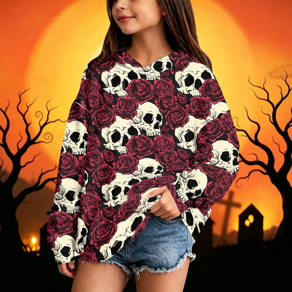 Kids Halloween Casual Printed Hoodie for Boys and Girls