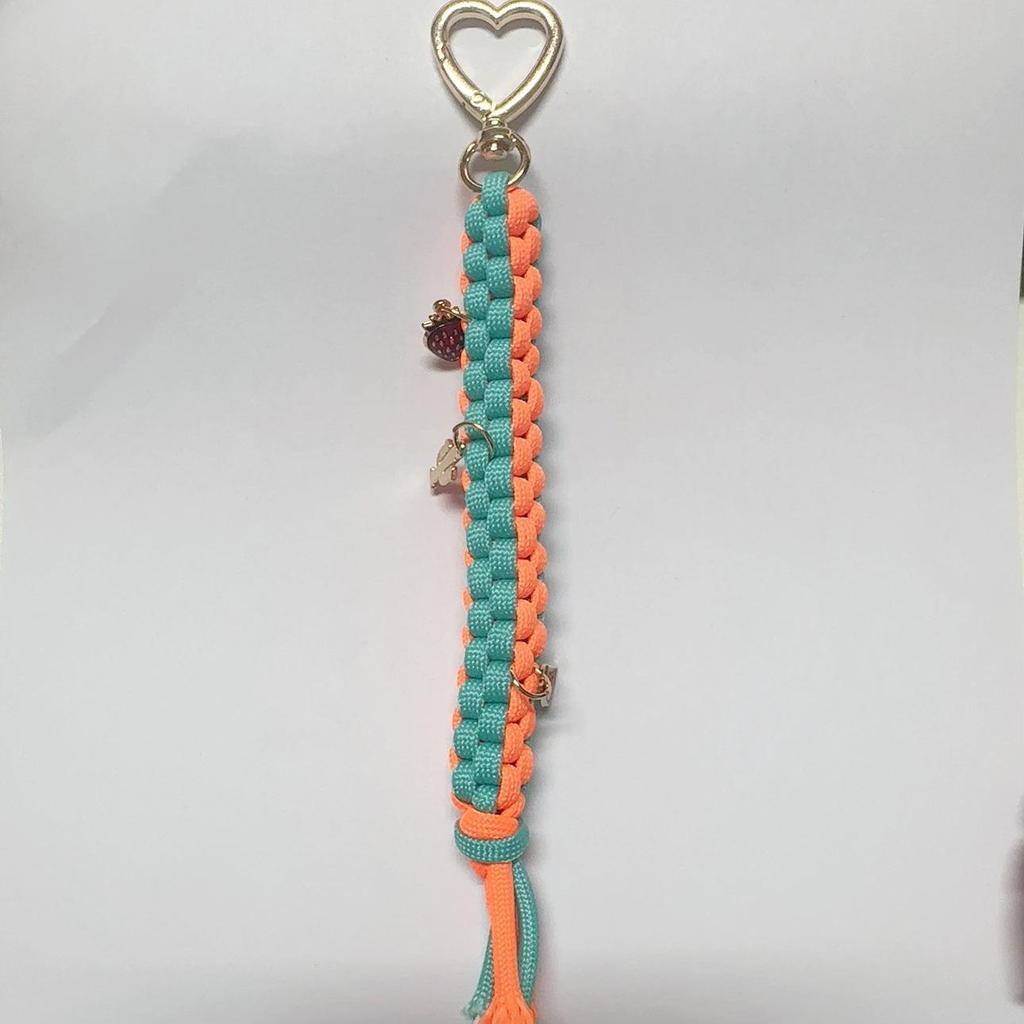 Hand-Woven Electroplated Phone Chain & Keychain Pendant for Girls