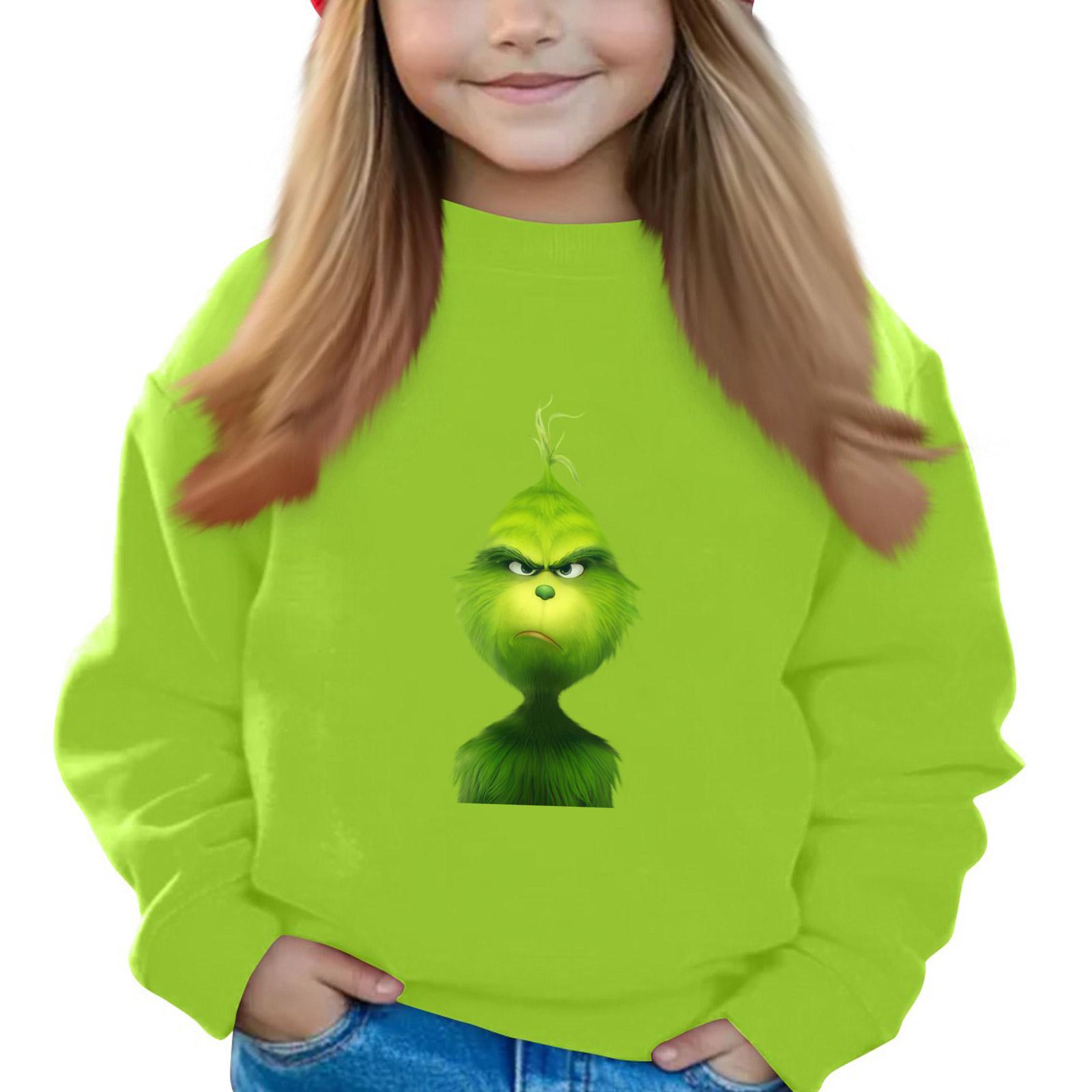 

Рождественские пуловеры с круглым вырезом для девочек, детские топы с принтом 120