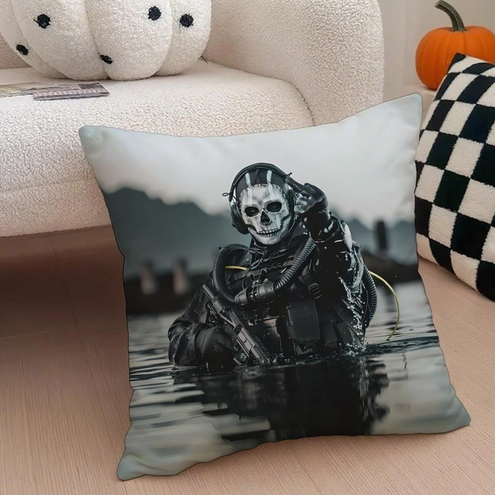 Trending Call of DDuty Game Hardcore Shooting Cushion Cover Throw Pillow Cover Hidden Button Durable Polyester Chair Cushion