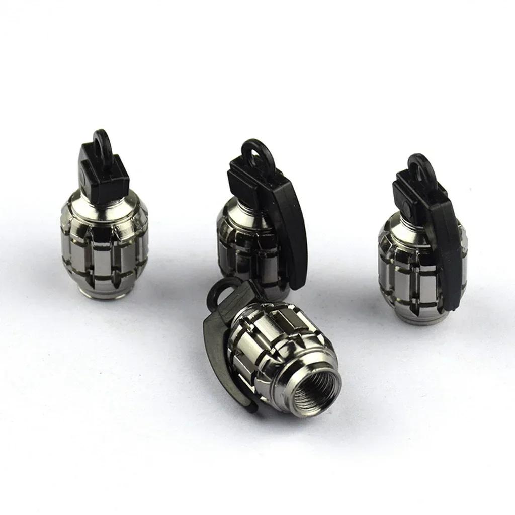 

4Pcs Unique Shape Bicycle Tire Valve Dustproof Cover for Car Truck Motorcycle Wheel Rim Valve Stem Universal Fit серый