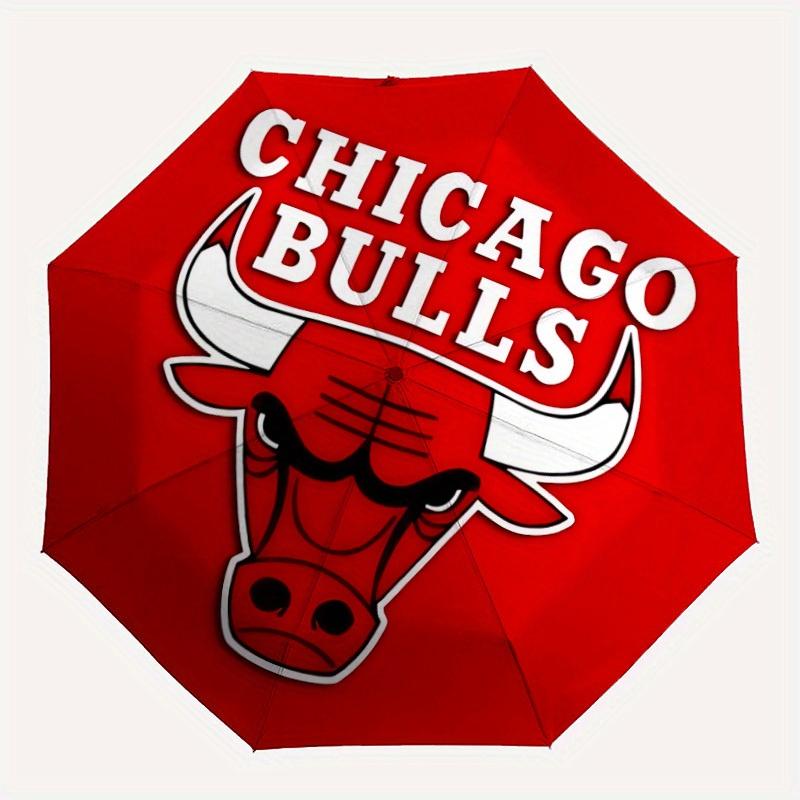

1pc Chicago Bulls Automatic Umbrella - 8-Rib Foldable Design, Outdoor Adventures, and Family Celebrations, Durable Canopy Material yy250827155