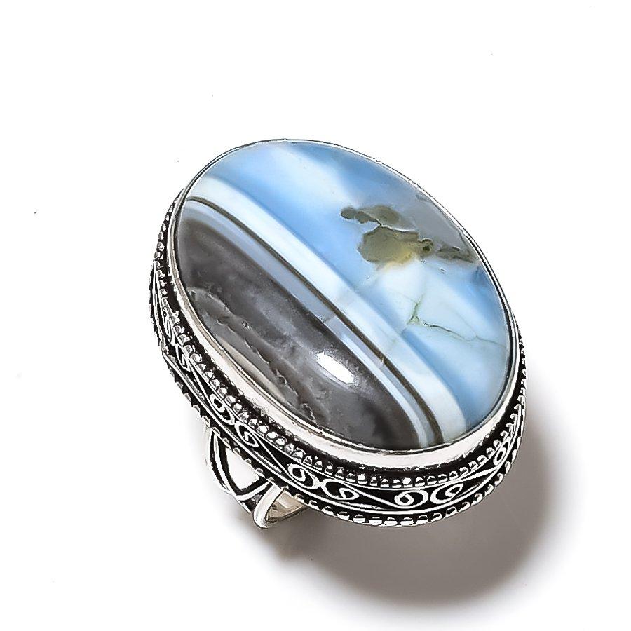 Owhyee Opal ethnic 925 Sterling Silver Jewelry Ring Size 7.5 P8c40