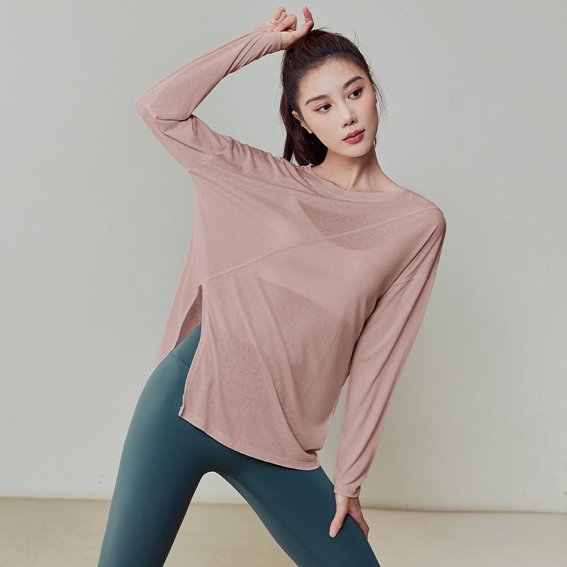 

Женский премиальный топ для йоги с длинным рукавом: Повседневный, Стройнящий и Идеальный для Осеннего Фитнеса S