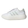 Adidas GRAND COURT PLATFORM Abrasion Resistant Low Top Tennis Shoes Women's Crystal White Sneakers JR0705
