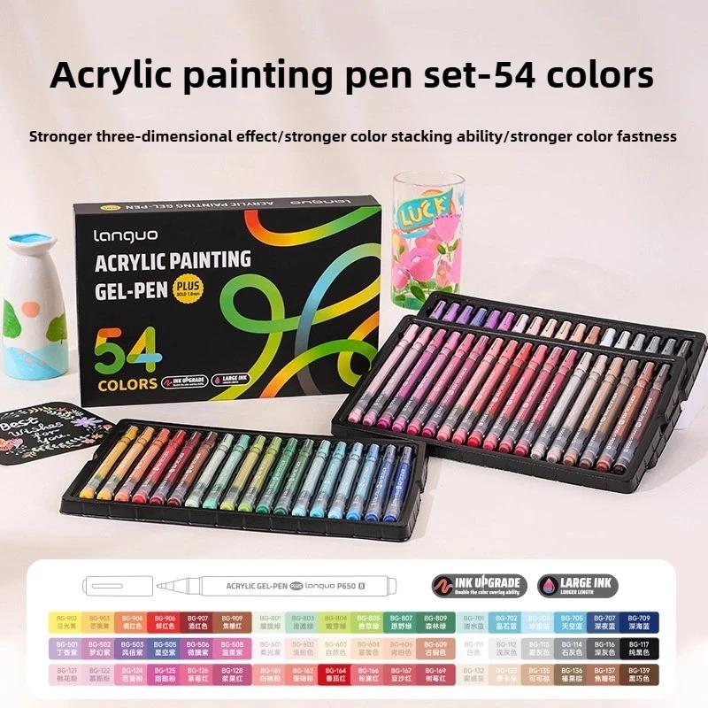 LANGUO 90/6 Colors Acrylic Gel Pen 1.0mm Large Capacity Student Writing Pen Painting Drawing Office School Supplies Stationery