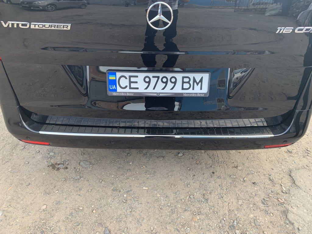 Накладка на задний бампер OmsaLine Черный Хром (нерж) для Mercedes Vito/V-class W447 2014- гг