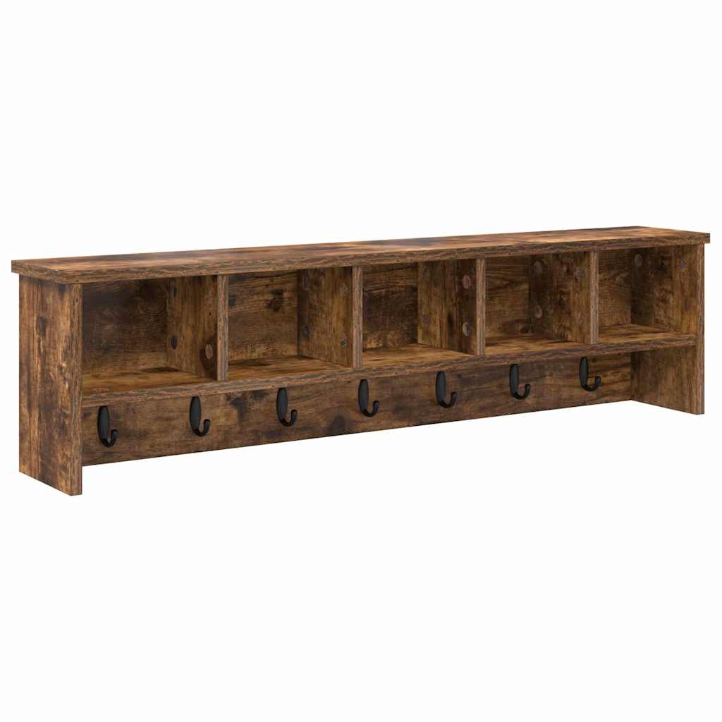 Wall Mounted Nightstand Smoked Oak 100 x 16 x 26 cm