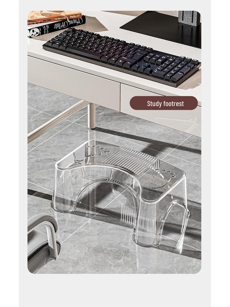 Transparent Thickened Toilet Footrest for Bathroom and Bedroom Use