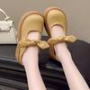 2025 new bag head half slippers women's summer wear thick bottom heightening French gentle bow women's half slippers