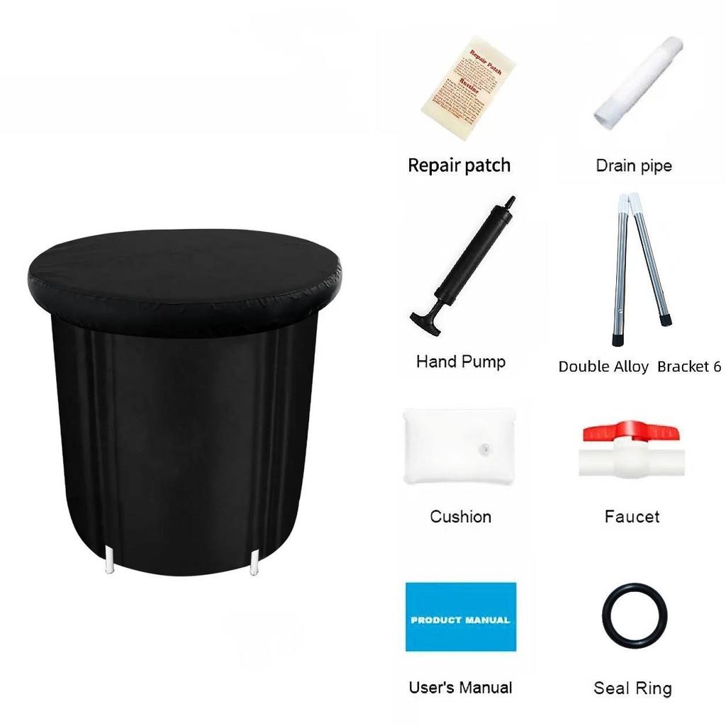 Portable Foldable Ice Bath Tub for Adults - Inflatable, Compact, Athletes Chill