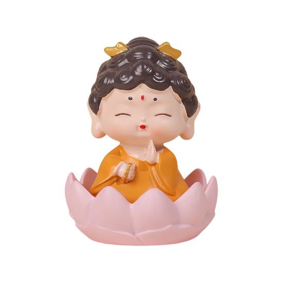 Mini Buddha Statue Resin Meditation Buddha GuanYin Sculpture Spiritual Chinese Home Decor for Office Desk Living Room