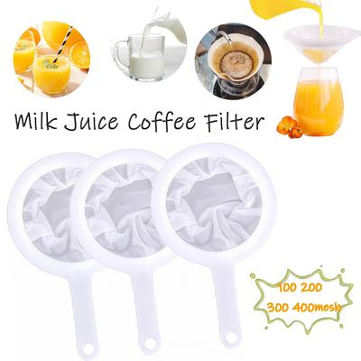 100/200/300/400 Maschen Waschbares Nylon Ultrafeines Filtermaschen Löffelsieb Sojamilch Saft Kaffee Tee Filter Küchensieb
