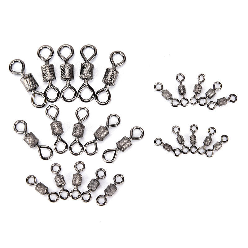 50Pcs Fishing Swivels Knurling Connector Bearing Swivel Fishhooks Accessories