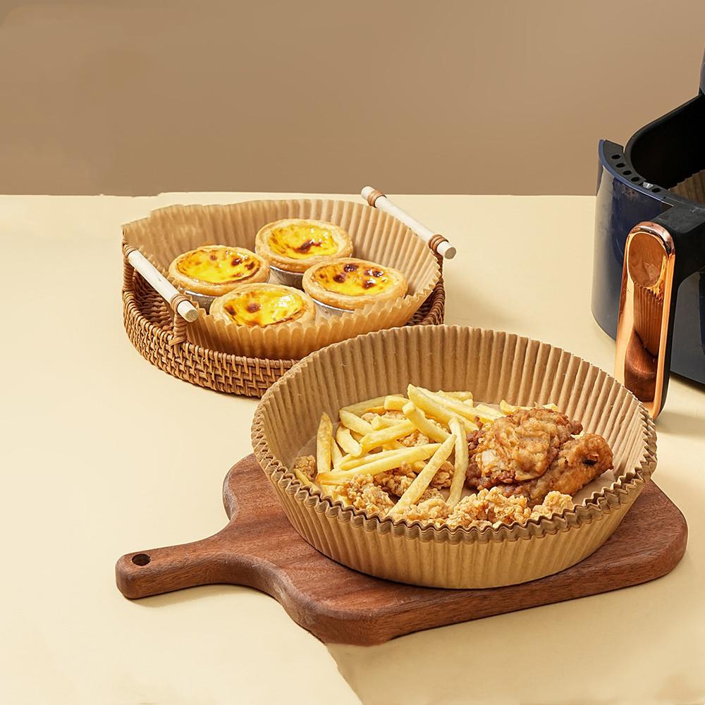 50/100Pcs Disposable Air Fryer Paper Non-Stick Airfryer Baking Papers Round Air-Fryer Paper Liners Paper Kitchen Accessories
