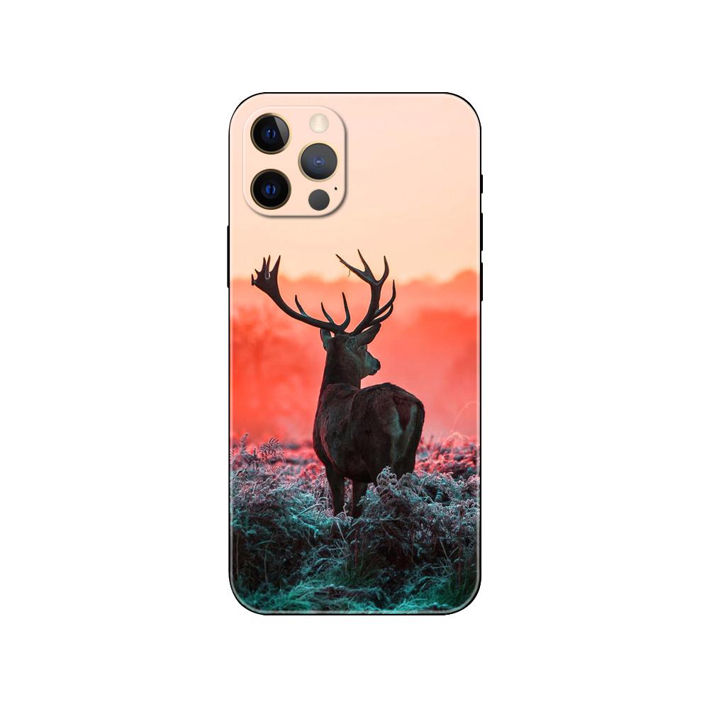 Deer Hunting Phone Case for Iphone 5 5s 2020se 6 6s 7 8 Plus X 10 XR XS 11 12 13 Mini Pro MAX Black Tpu Back Cover