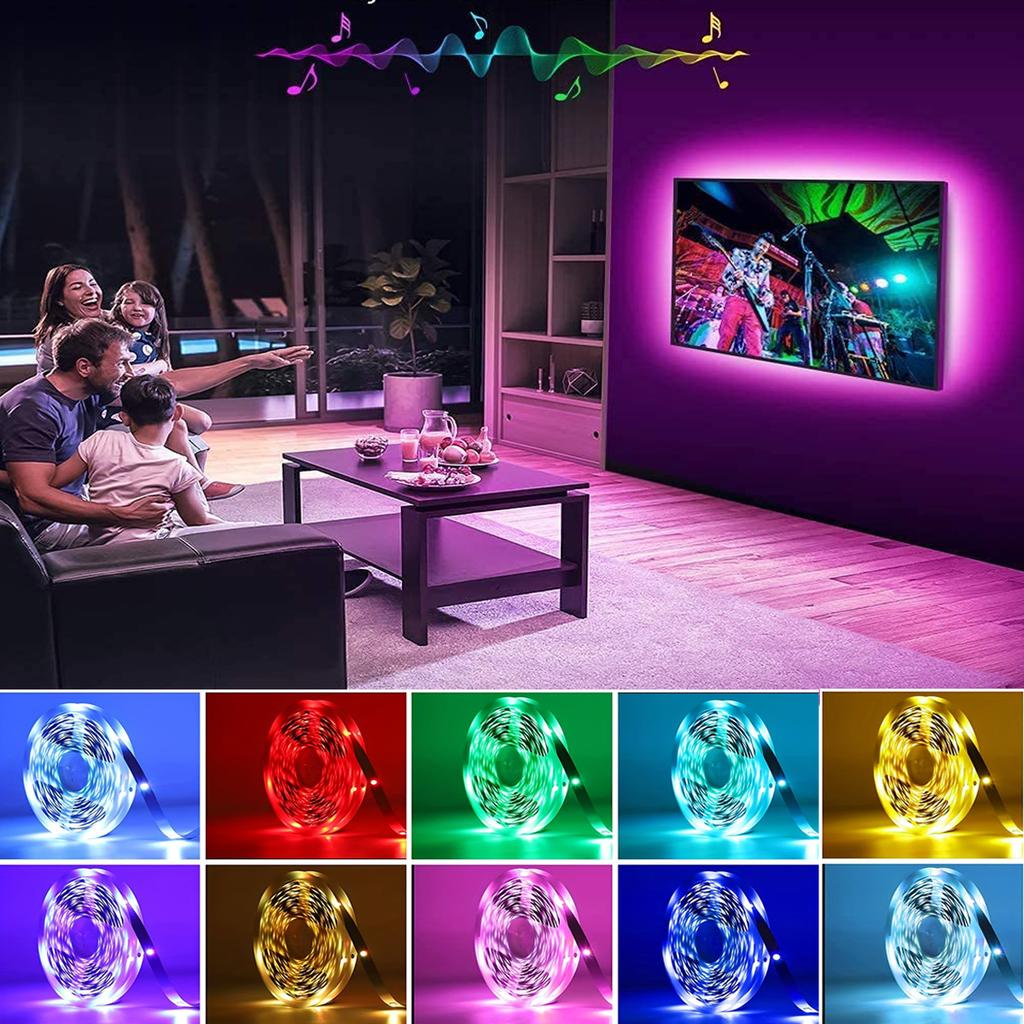 RGB Led Strip Light Bluetooth App Control 5V USB Led Tape Flexible Ribbon Diode Tape for TV Backlight Room Decoration KTY