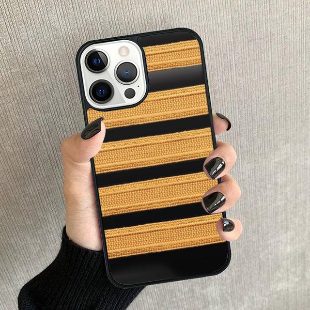 

Airplane Pilot Epaulette Phone Case For iPhone 16 15 14 plus XR XS 11 12 13 Pro max Soft Bumper Shell Cover coque iPhone XR