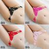 Thong Women's Transparent Open Crotch Pearl Massage Erotic Panties Low Rise Hot Sexy Cutout T Pants 2201