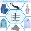 2 Pack Pants Hangers Space Saving Clothes Hangers 5 Layers, Non Slip Pant Hanger for Closet Organizers and Storage, Stainless Steel Jean Hangers