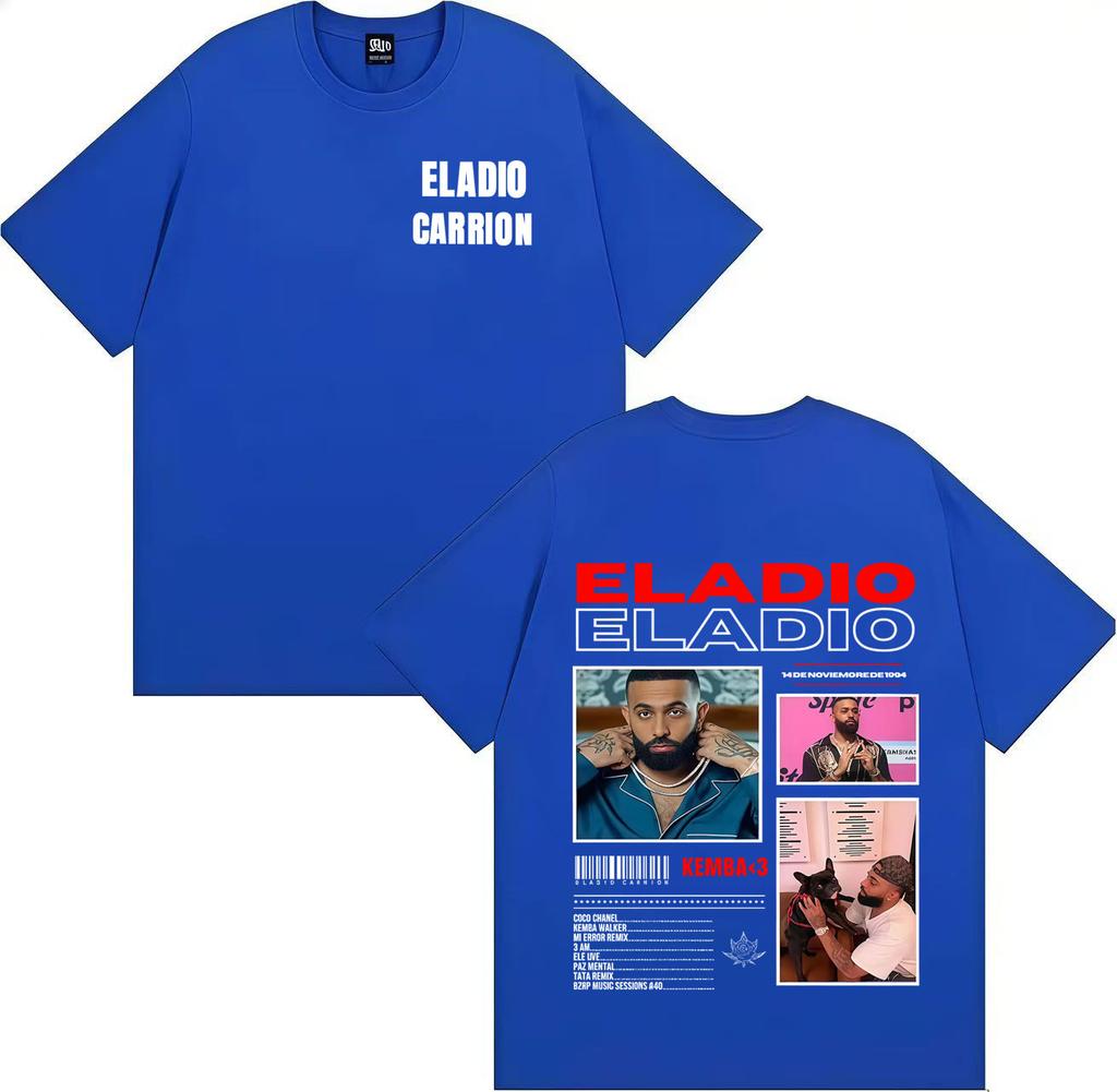 Rapper Eladio Carrion New Album Cover Print Harajuku Short Sleeve T Shirt Hipster Mens Tee Shirt Oversized Casual Tops Fans Gift