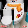 Christmas Snowman Toilet Sticker Cartoon PVC Self Adhesive Bathroom Decoration Wall Sticker for Toilet Decor