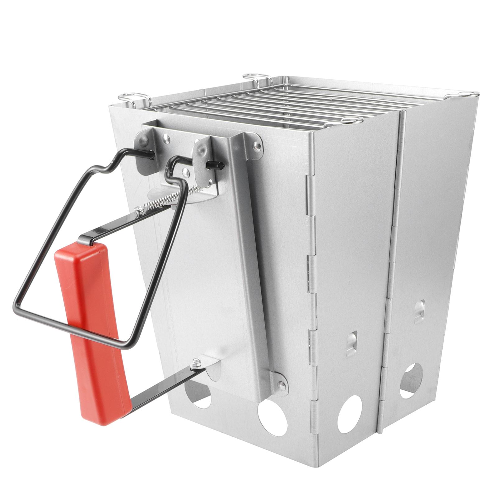 Folding Camp Burning Stove Stainless Steel Portable Camping BBQ Grill with Storage Bag