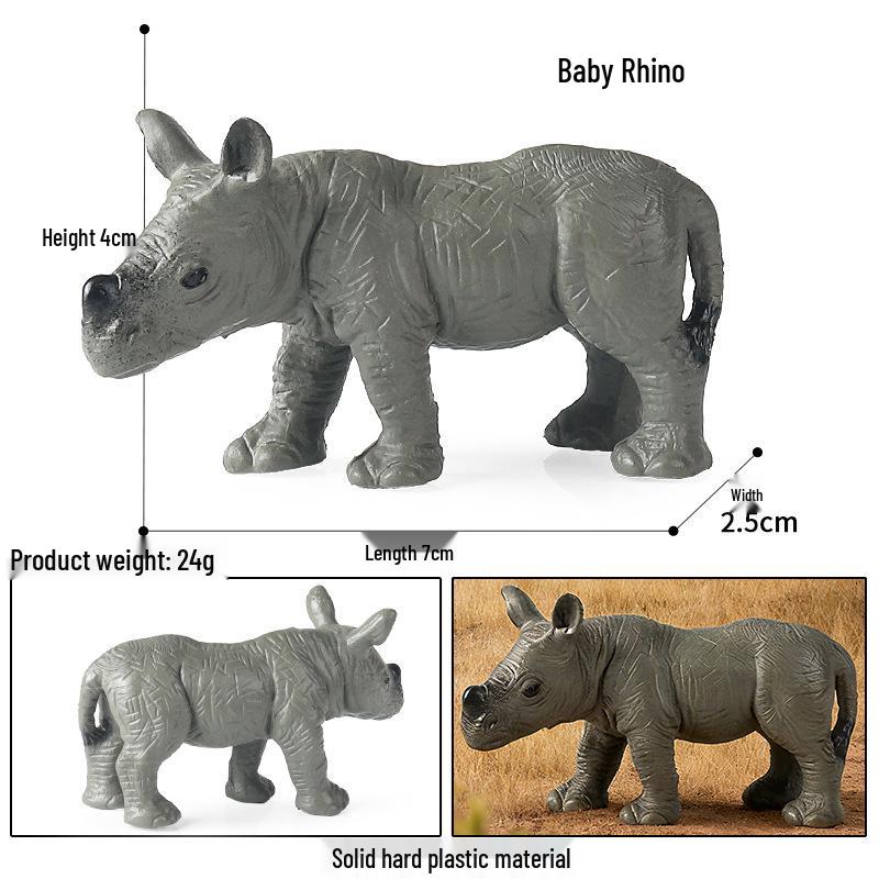 Children s Woolly Rhinoceros Toy Model - Plastic Wild Animal Ornament