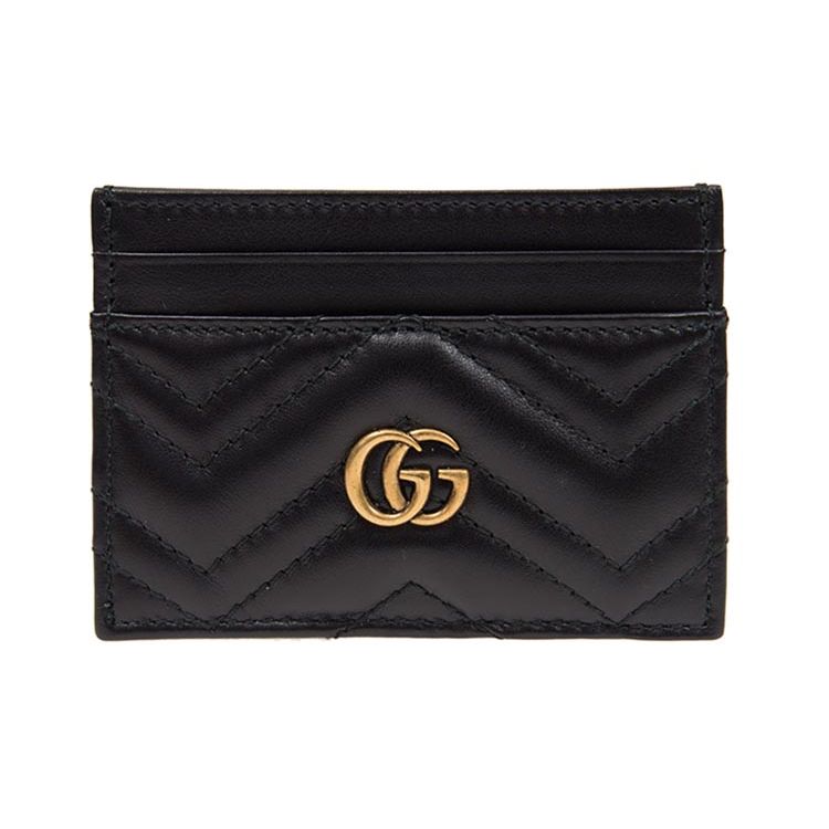 

Gucci GG Marmont Gold Logo Quilted Leather Card Holder Women Card Holder Black 443127-DTD1T-1000 Basic Set (Bag+Dust Bag)