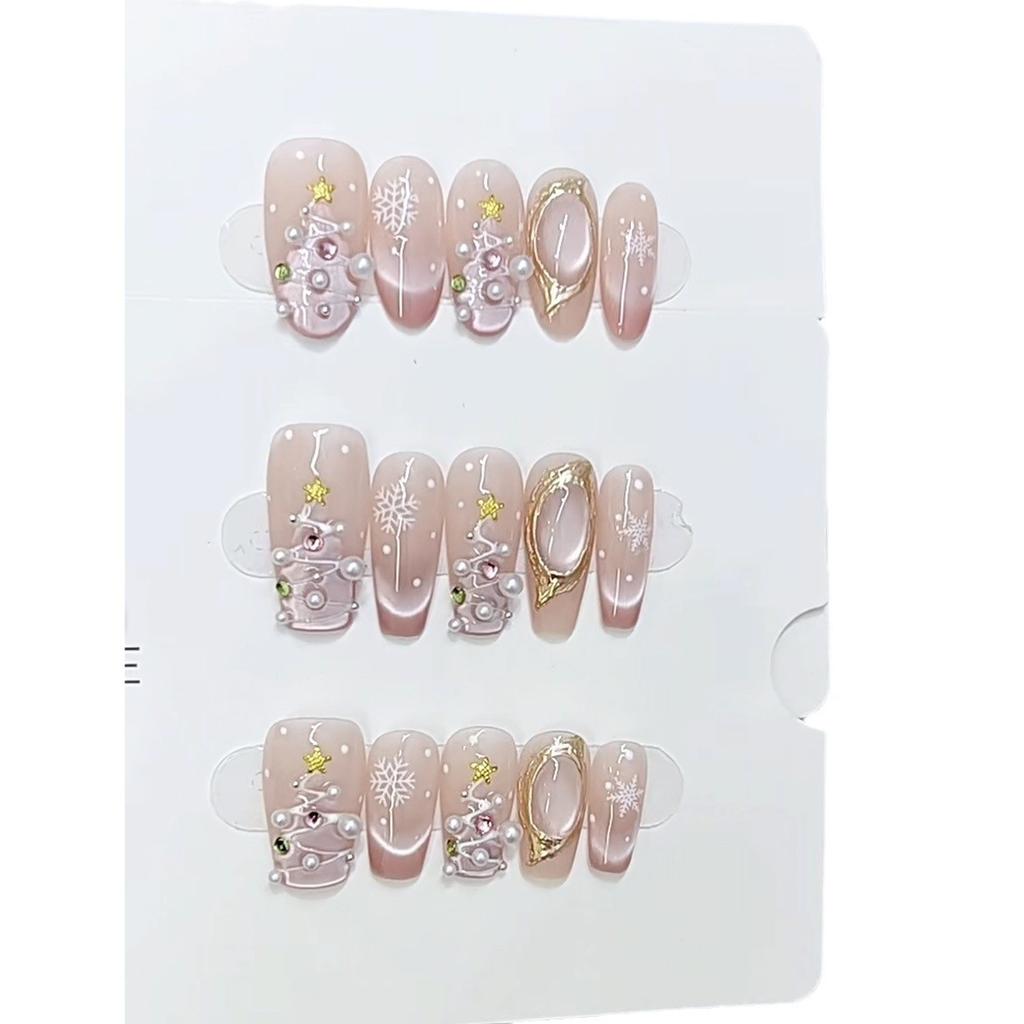 Armură Purtabilă Fototerapie Lucrată Manual Pur Crăciun Prima Zăpadă 2.0 Produs Finit Plasturi de Unghii Reutilizabili Pot Fi Îndepărtați