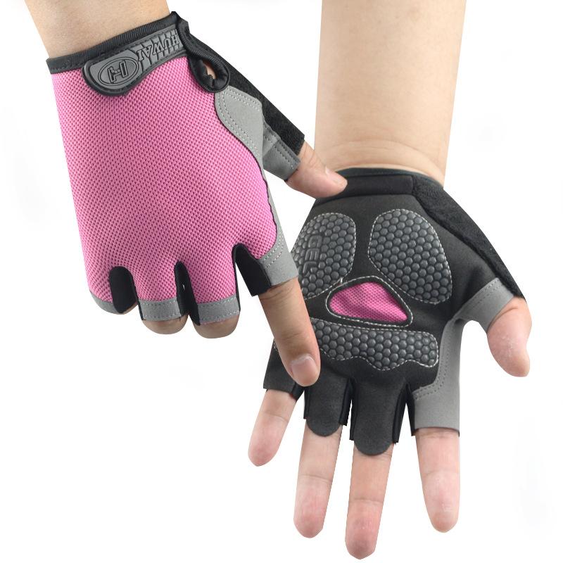 Half-finger Gloves Outdoor Cycling Sports Summer Sun Protection Yoga Driving Shock Absorption Non-slip Silicone Disc Mesh Breathable Design