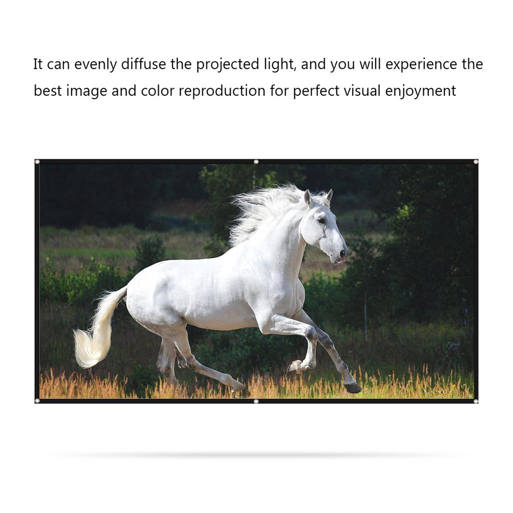 100 inches Projector Screen Widescreen 16:9 Portable Projection Screen Anti Crease Foldable Indoor Outdoor Projector