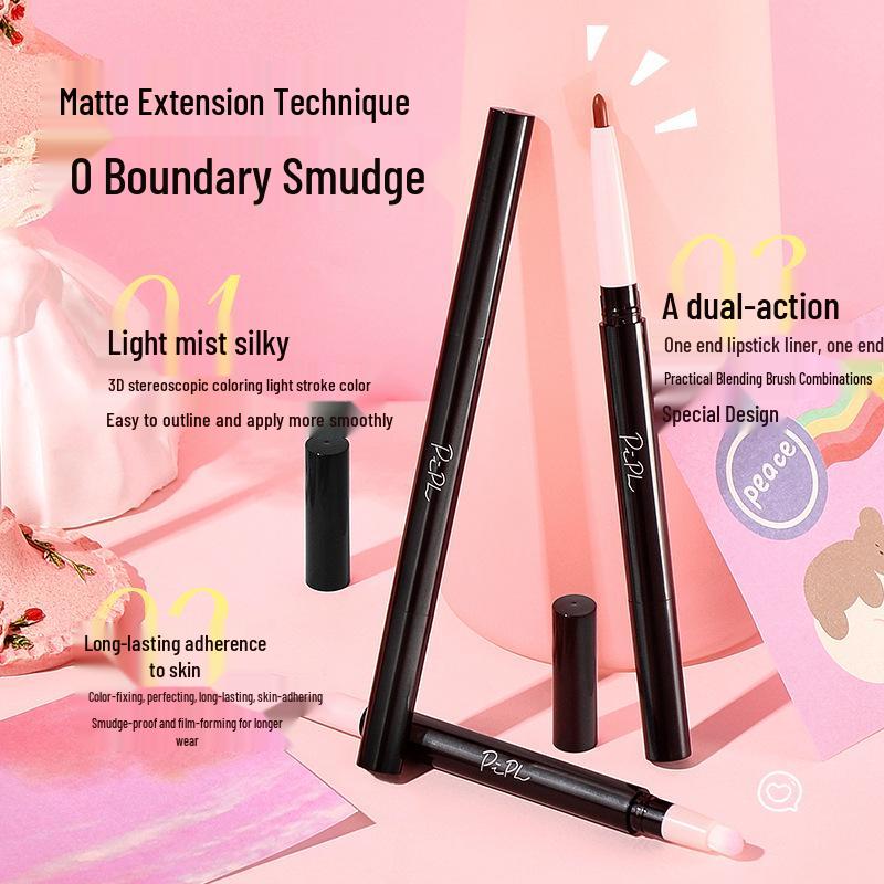 PIPL Matte Double-Ended Lip Liner and Plumping Lipstick Pen
