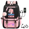 Large Capacity Schoolbag with Shoulder Strap; Student Three-piece Pencil Case Set