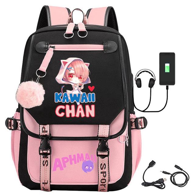 Large Capacity Schoolbag with Shoulder Strap; Student Three-piece Pencil Case Set