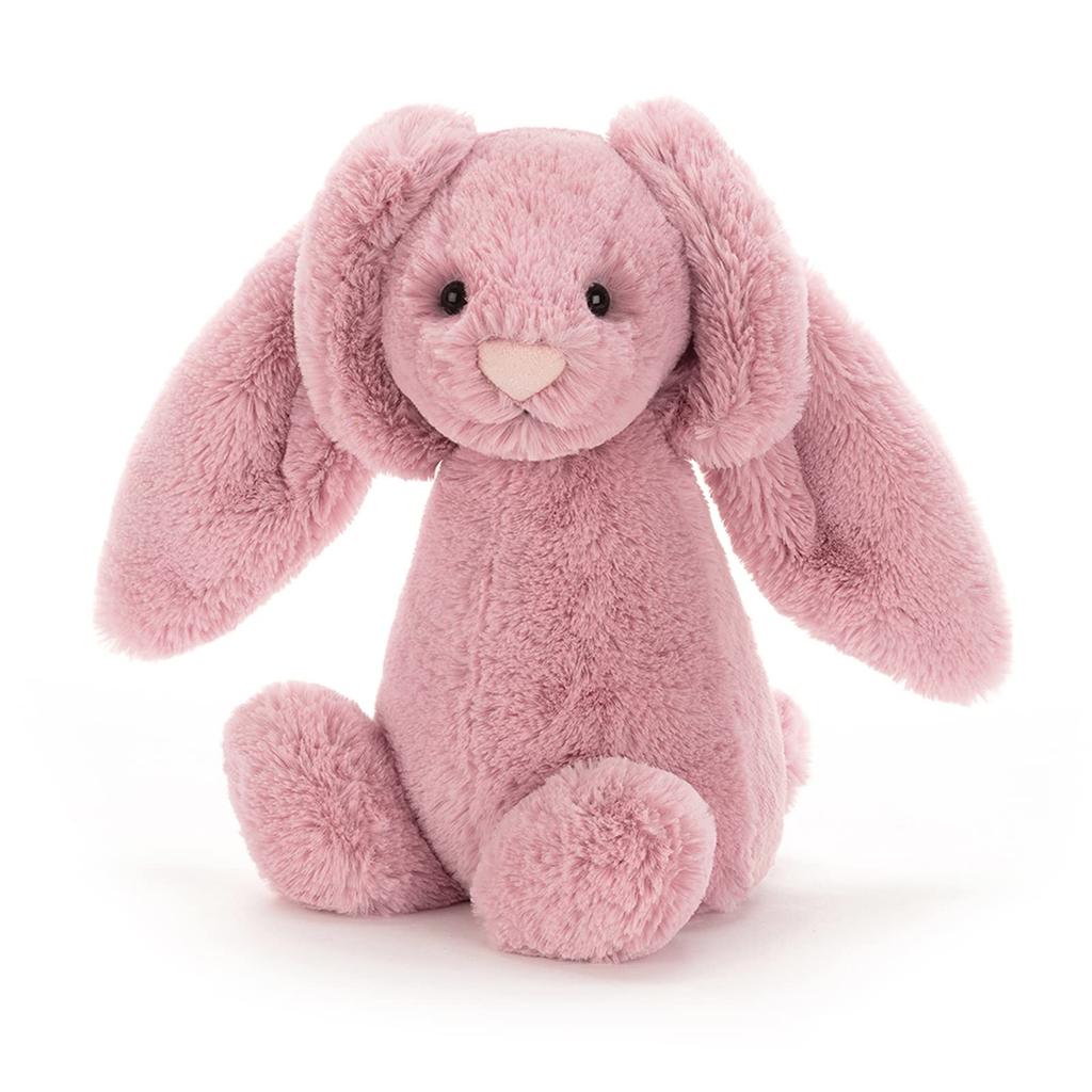 Jellycat Bashful Bunny M Jucărie de pluș Șezând Înălțime Iepure Culoare Roz Lalea, 20cm,