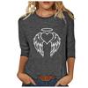 Round Neck 3D Cross Printed Top Fashionable Casual Long Sleeved Women's T-shirts