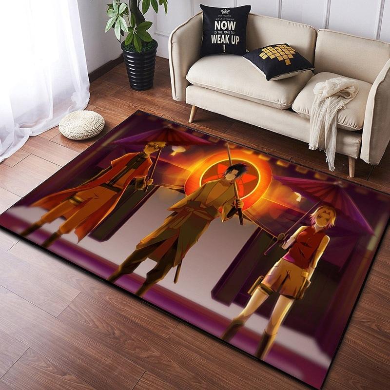  Naruto Anime Carpet Cloud Akatsuki Anime Rug for Boy's Gaming Room Decor Non Slip Style E-sports Swivel Chair Floor Mat