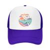 Pastel Coastal Sunset Wave Emblem Mesh Baseball Cap Casual Hat Outdoor  For Womens Unisex FeUnisex