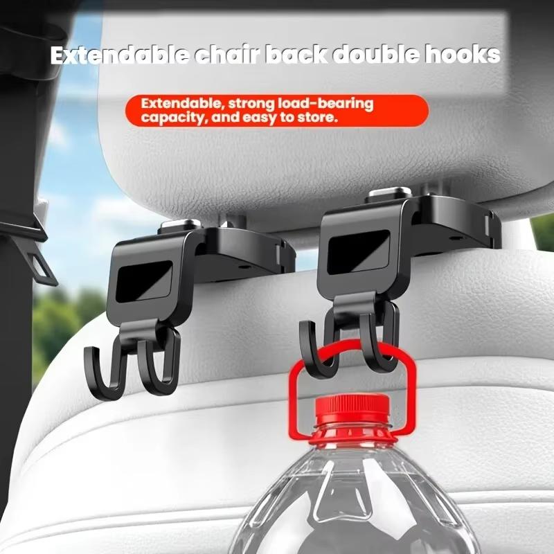 Universal Car Headrest Hook Heavy Duty Load Bearing Easy Installation Holds Bags Groceries Purses Keeps Car Interior Neat