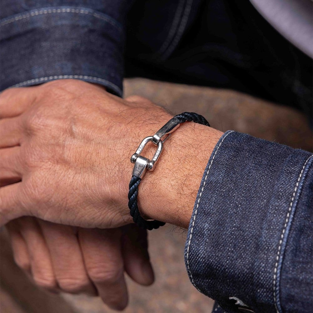 Pig & Hen Lobster Larry Bracelet - Navy X Silver