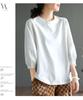 Retro Versatile Women's Seven-Sleeve Casual T-Shirt for Spring/Summer