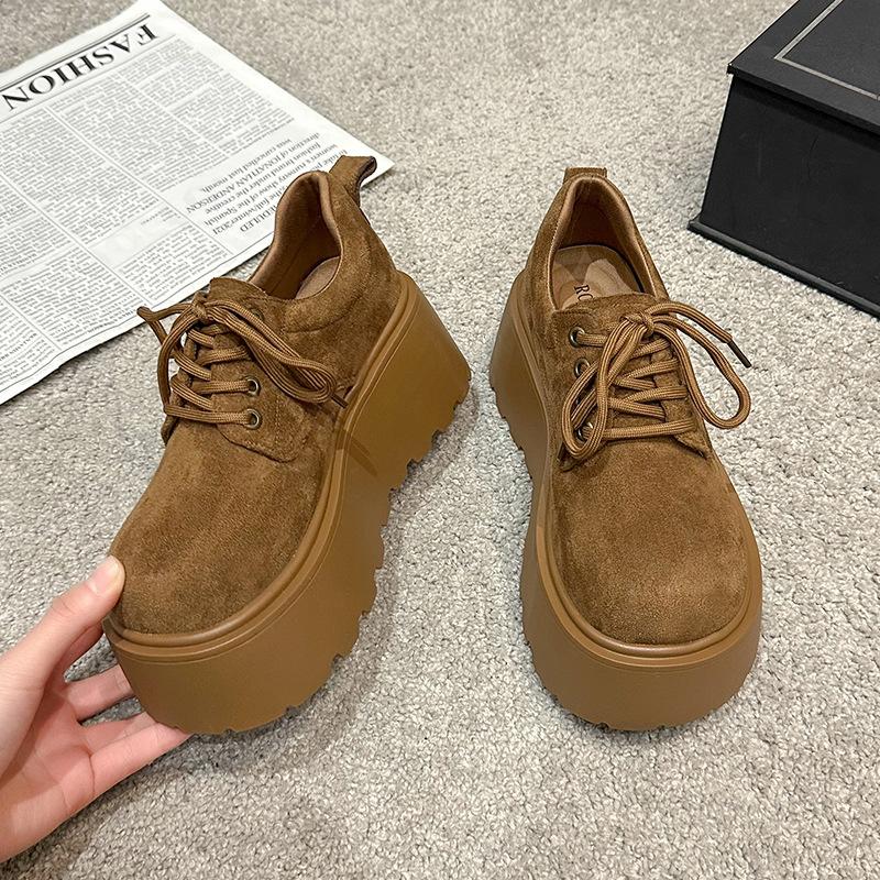 Spring new strappy deep mouth small muffin shoes thick sole height increase women