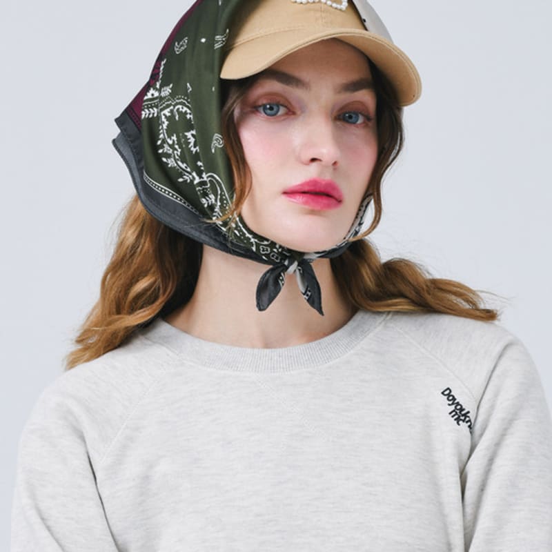 DOYOUKNOWMC ALL SEASON Square Paisley Burgundy Petite Scarf