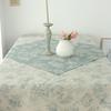Mint Victorian Floral Linen Tablecloth 130x130